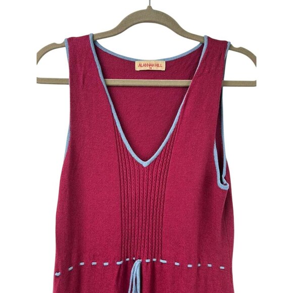 Alannah Hill Women's Size 14 Sleeveless V-Neck Knit Midi Dress Rayon Blend - Picture 13 of 13